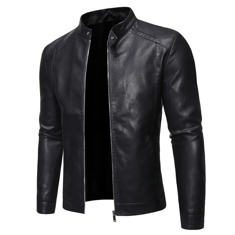 Gabriele | Giacca in Pelle Collo Alto
